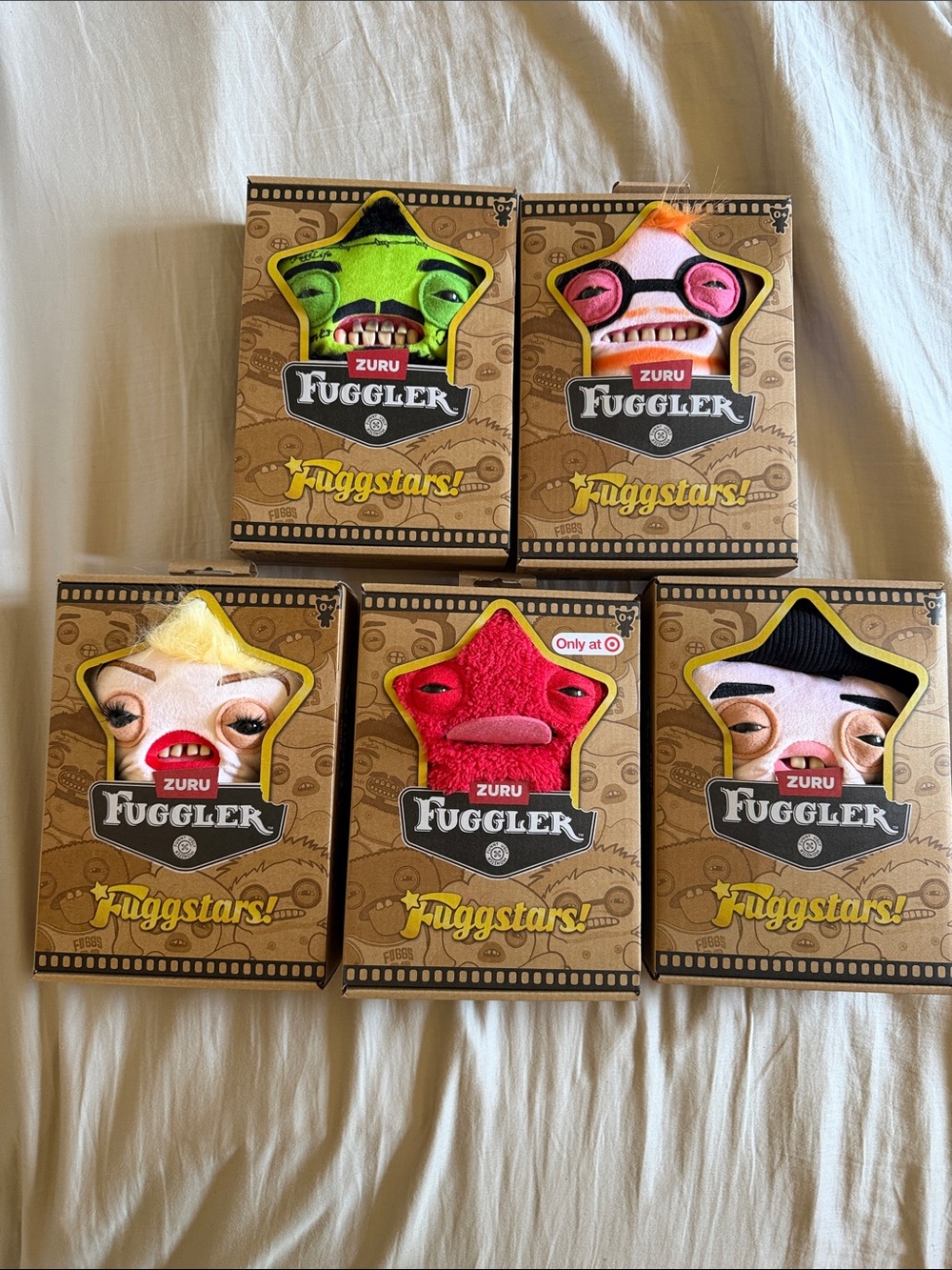 Fuggler Fuggstars! By Zuru Complete Set Of 5 Swift, Malone, Elvis, Jordan, Ed